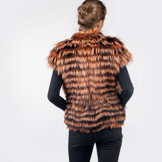 Orange Arzante Fox Fur Vest