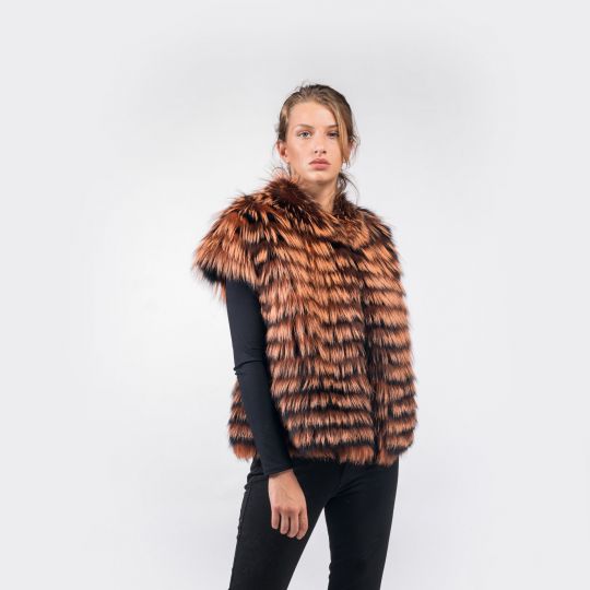 Orange Arzante Fox Fur Vest