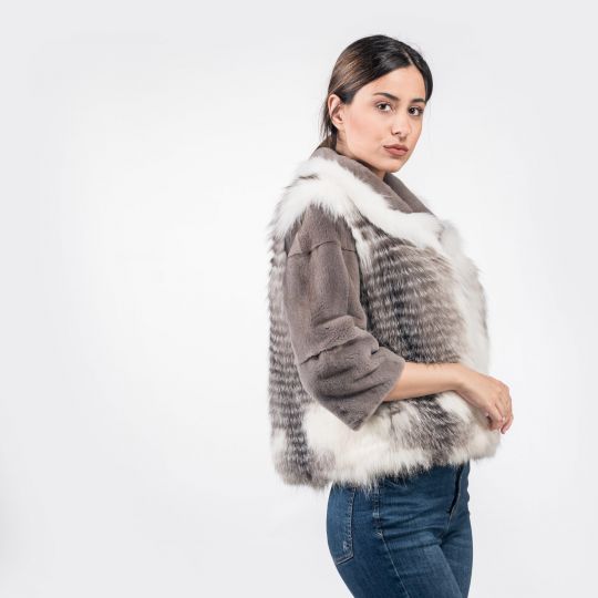 Platinum Frost Fox Fur Jacket