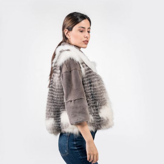 Platinum Frost Fox Fur Jacket