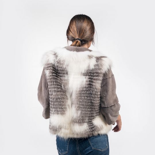 Platinum Frost Fox Fur Jacket