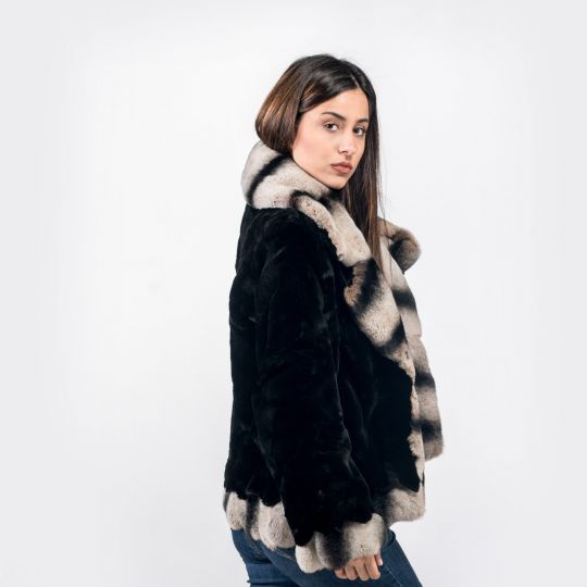 Black Velvet Mink Fur Jacket