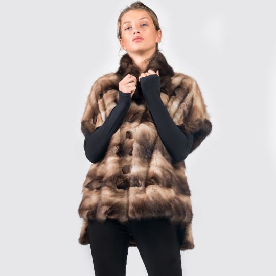 Russian Marten Fur Vest with Sable Collar