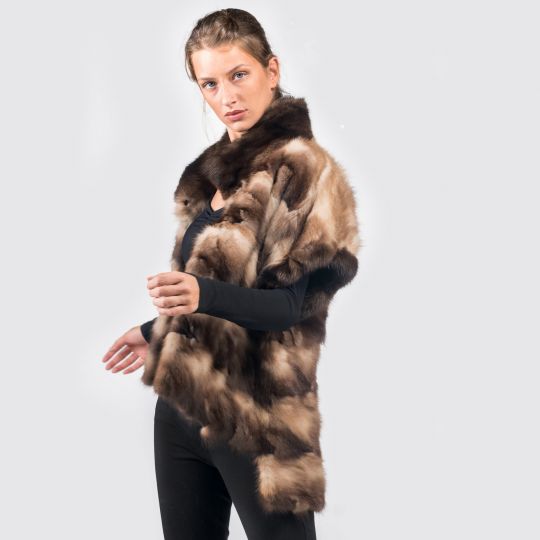 Russian Marten Fur Vest with Sable Collar