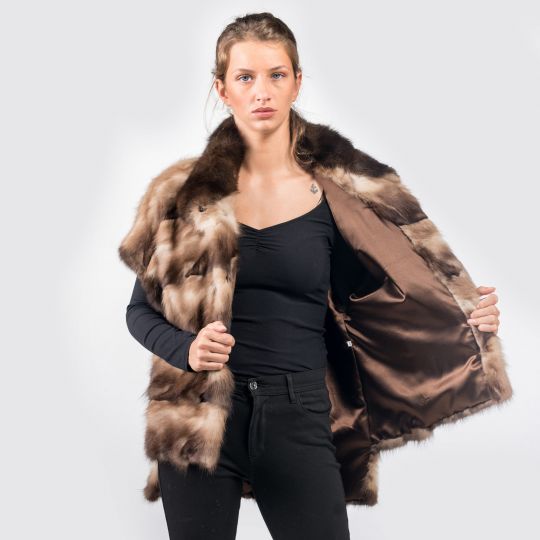 Russian Marten Fur Vest with Sable Collar