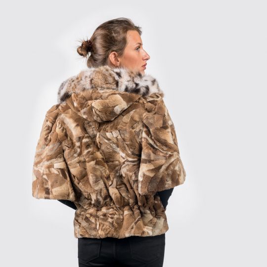 Hooded Velvet Mink Fur Jacket