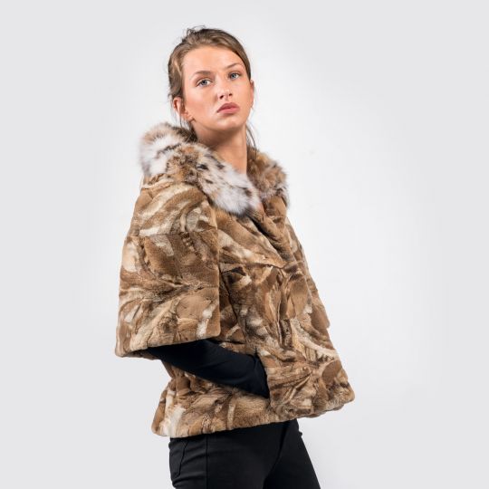 Hooded Velvet Mink Fur Jacket