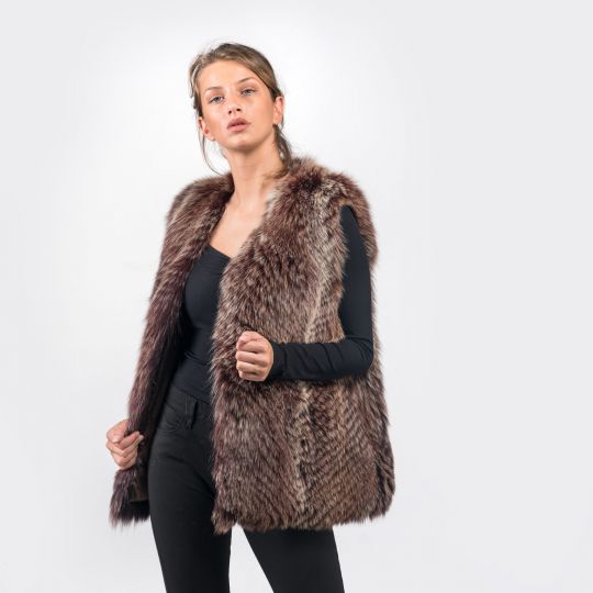 Brown Fox Fur Vest