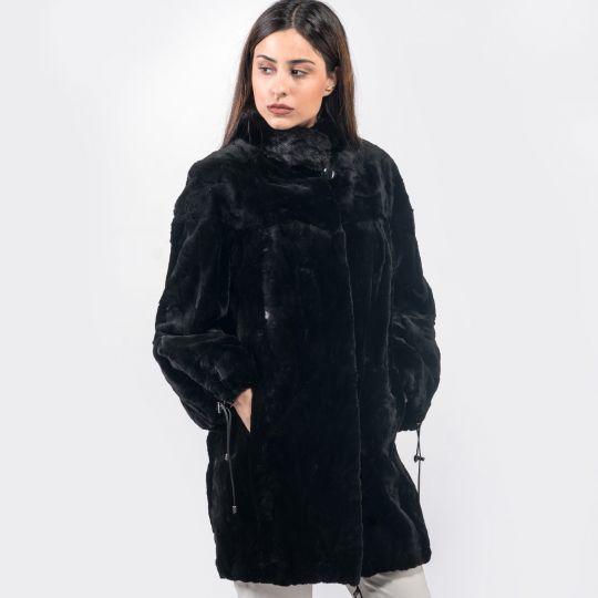 Black Velvet Mink Fur Jacket