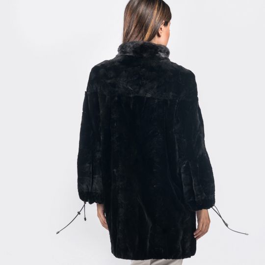 Black Velvet Mink Fur Jacket