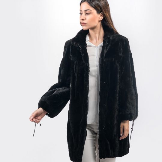 Black Velvet Mink Fur Jacket