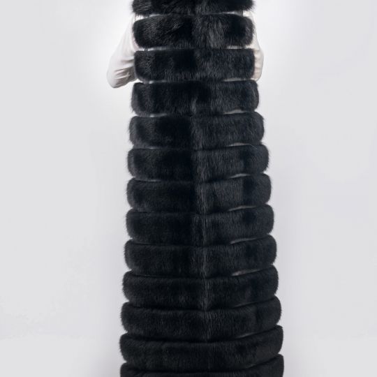 Long Black Fox Fur Vest