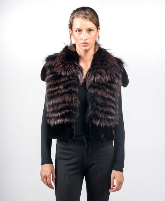 Brown Arzante Fox Fur Vest