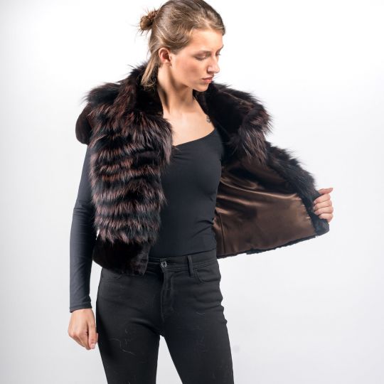 Brown Arzante Fox Fur Vest