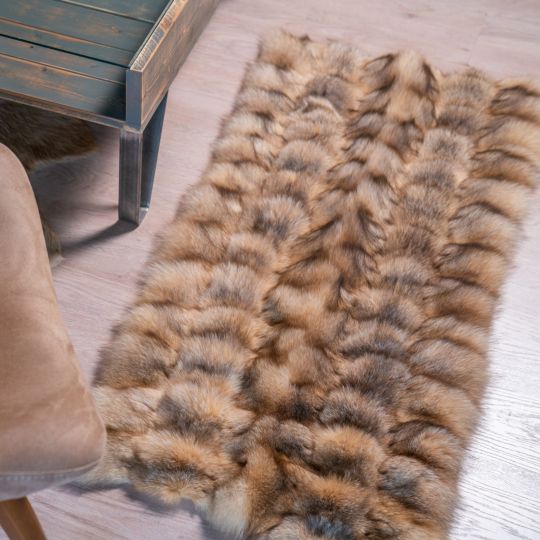 Crystal Frost Fox Fur Area Carpet