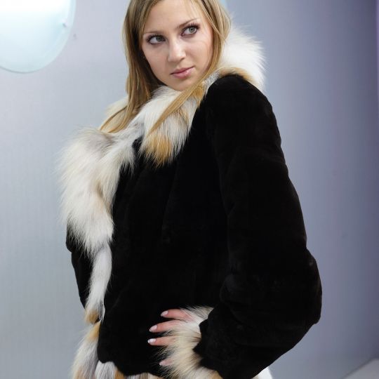 Dark Brown Mink Fur Jacket in Corduroy