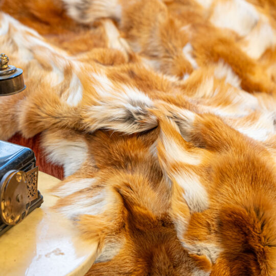 Canadian Red Fox Fur Throw Blanket