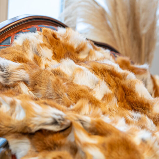 Canadian Red Fox Fur Throw Blanket