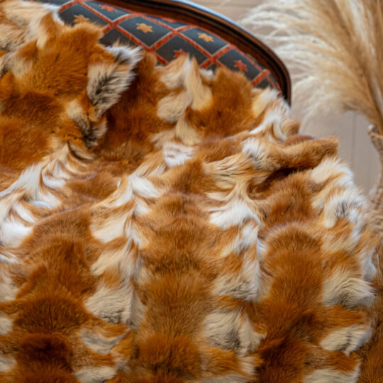 Canadian Red Fox Fur Throw Blanket