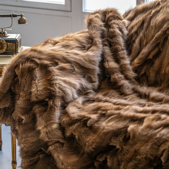 Real Bob Marten Fur Throw Blanket