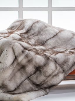 Natural Fox Fur Throw Blanket