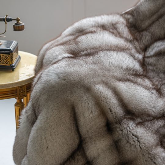 Natural Fox Fur Throw Blanket