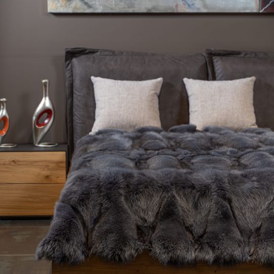 Real Marten Fur Throw Blanket