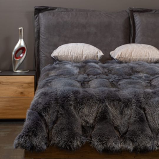 Real Marten Fur Throw Blanket