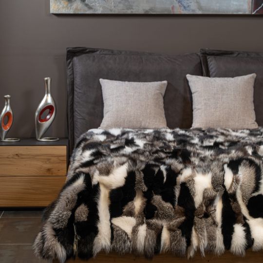 Real Marten Fur Throw Blanket