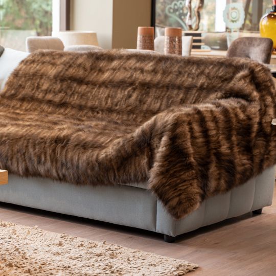 Real Sheepskin Fur Throw Blanket