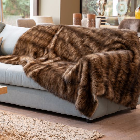 Real Sheepskin Fur Throw Blanket