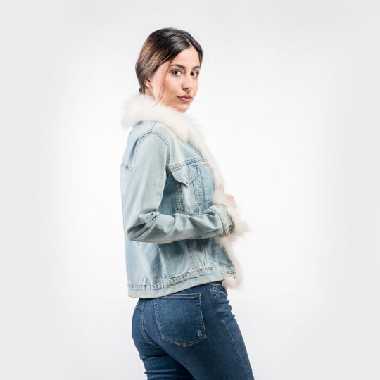 Jeans Jacket with Shadow Fox Trim