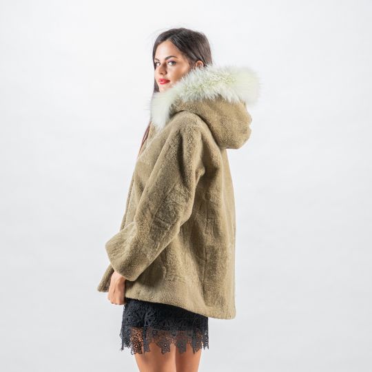 Brown White Sheepskin Vest/Unique