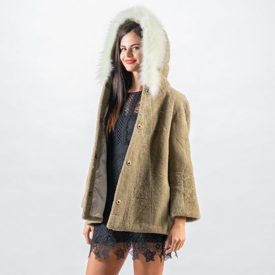 Brown White Sheepskin Vest/Unique