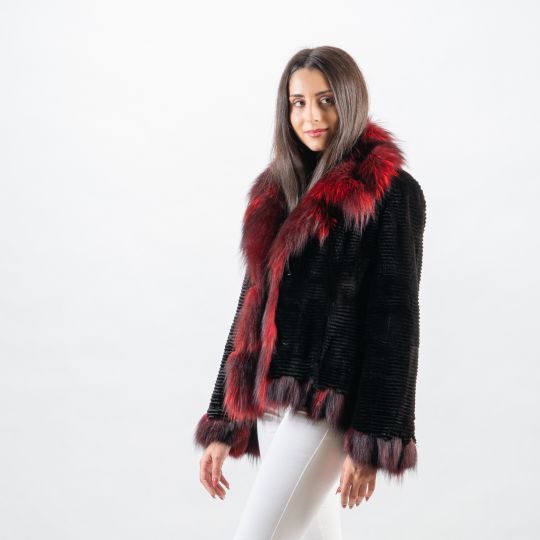 Black Velvet Mink Fur Jacket