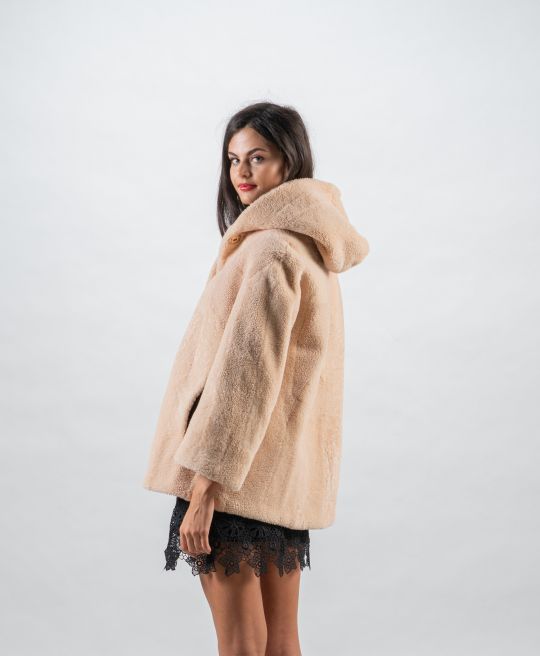 Brown White Sheepskin Vest/Unique