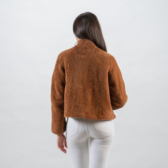 Brown White Sheepskin Vest/Unique