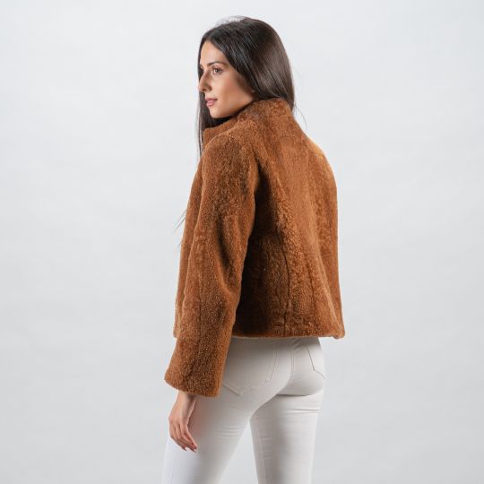 Brown White Sheepskin Vest/Unique