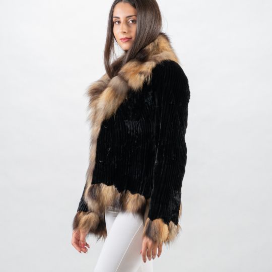 Brown White Sheepskin Vest/Unique