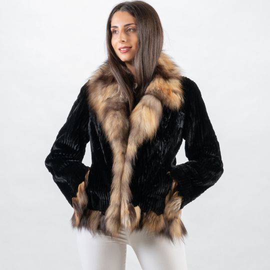 Brown White Sheepskin Vest/Unique