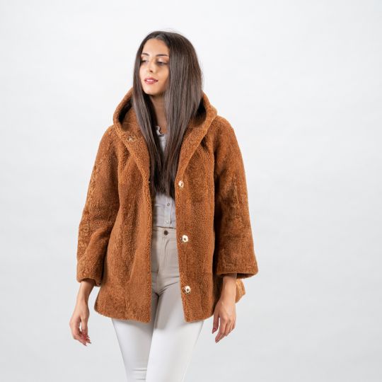 Brown White Sheepskin Vest/Unique