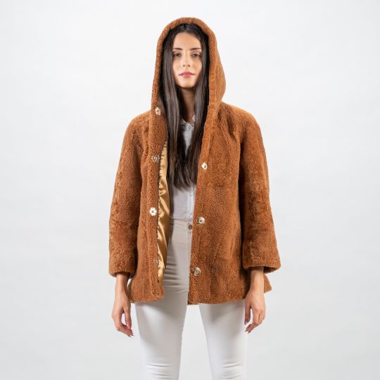 Brown White Sheepskin Vest/Unique