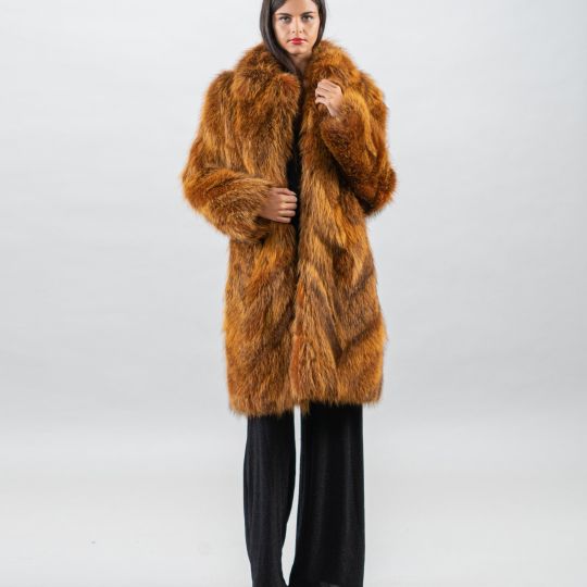 Golden Raccoon Fur Coat