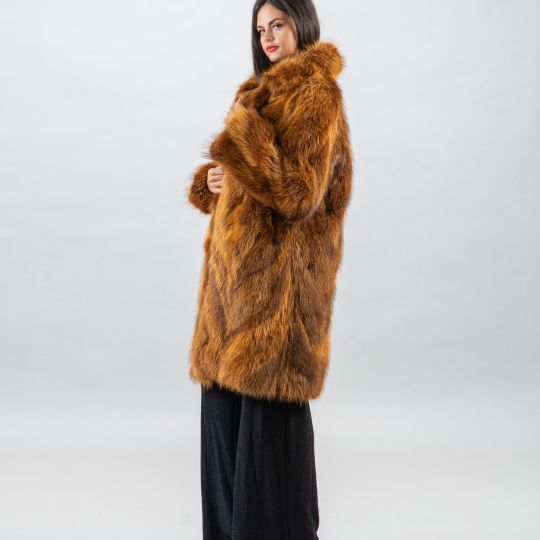 Golden Raccoon Fur Coat