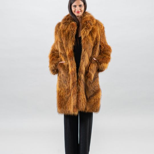 Golden Raccoon Fur Coat