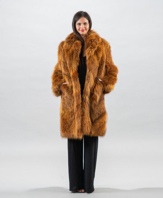 Golden Raccoon Fur Coat