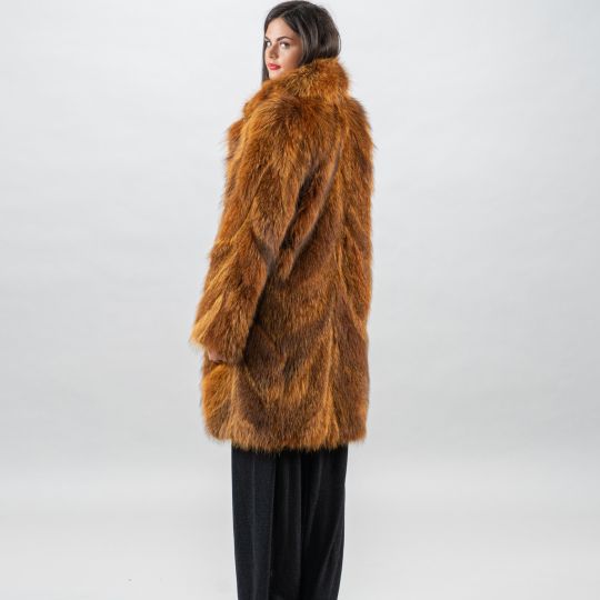 Golden Raccoon Fur Coat