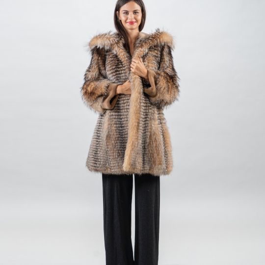 Golden Raccoon Fur Coat