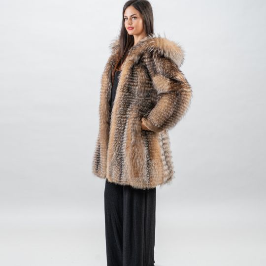 Golden Raccoon Fur Coat