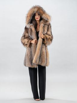 Golden Raccoon Fur Coat